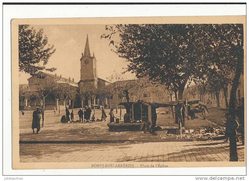 BORDJ BOU ARRERIDJ ALGERIE PLACE DE L EGLISE CPA BON ETAT