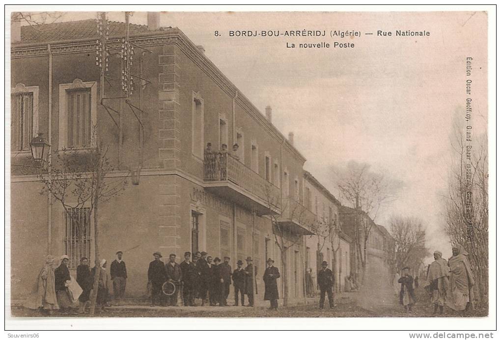 bordj bou arréridj -(a3)cpa) 8 - rue nationale - la nouvelle poste (beau plan de groupe)