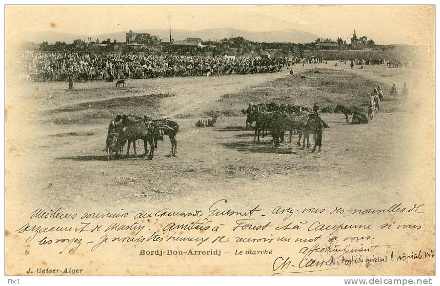 CPA Algérie - Bordj-Bou-Arreridj - Le Marché  (Geiser N°8)