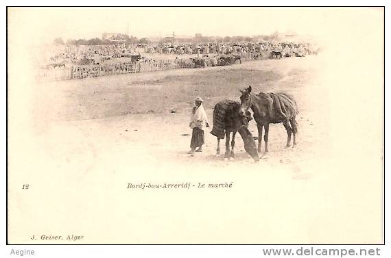 ALGERIE- ref no 709- bordj-bou-arreridj - le marché - j geiser photo alger - bon etat
