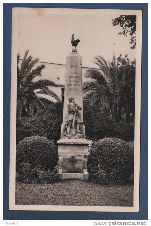 ALGERIE KHEMIS MILIANA - wilaya de Aïn Defla  - CP AFFREVILLE - LE MONUMENT AUX MORTS - EDITION LA CIGOGNE A ALGER - N°7
