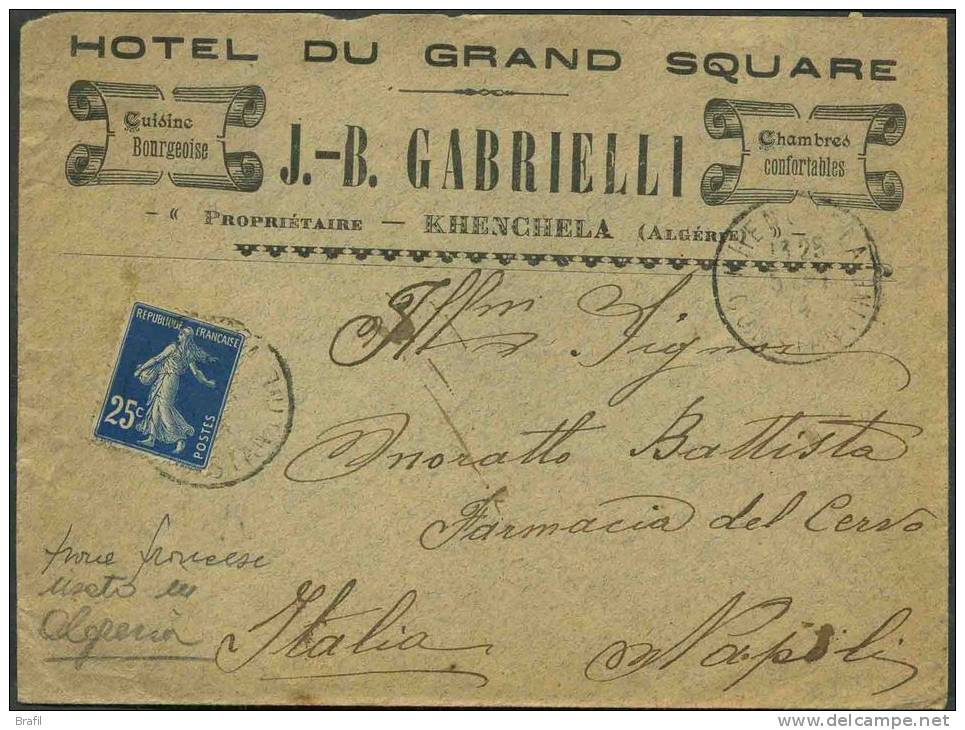 1914 lettera da Khenchela (Algeria) per Napoli