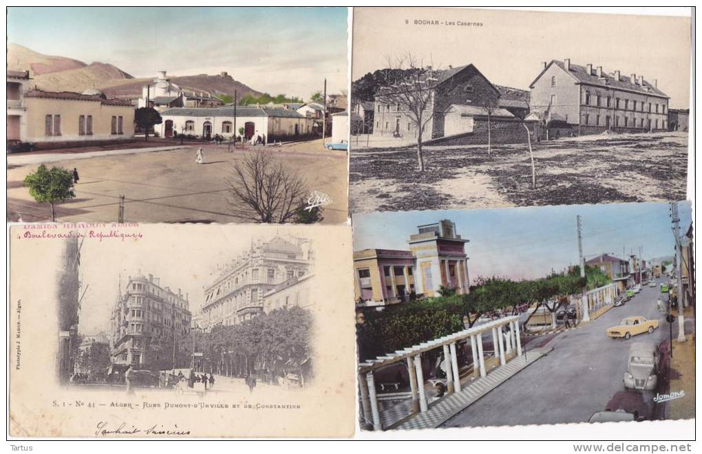 Lot de 4 cartes sur  l'Algérie, Khenchela, Alger, Boghar, Castiglione