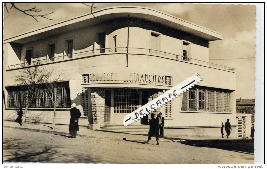 ALGERIE  KHENCHELA Services Financiers , rue Jérome Bertagua  . 9x14 dentelée , glaçée ,