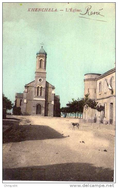 * ALGERIE KHENCHELA L´EGLISE ET LA GENDARMERIE