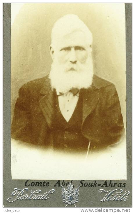 Souk-Ahras ( Guelma , Algérie ) .  Beau Vieillard .  CDV du Comte Abel de Montagné , photographe .