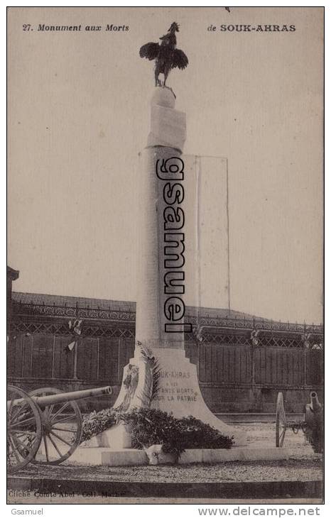 Afrique - Algérie. - Monument aux Morts de SOUK-AHRAS. - Courrier Militaire - (voir scan).