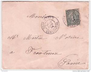 1904- enveloppe de SOUK-AHRAS ( Constantine ) cad  A   sur  15 c Semeuse