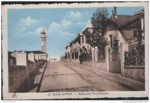 CPA Algérie SOUK-AHRAS ESPLANADE PAUL-DOUMER ALGERIA NORD AFRIQUE CARTE POSTALE