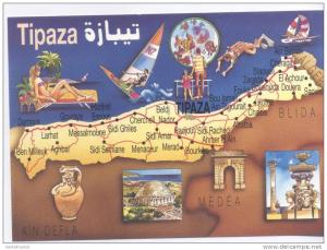 Carte postale géografique Algérie la ville de Tipaza