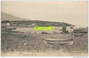 Algérie, cpa Tipaza, le Port, petite animation, belles barques