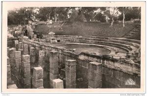 ALGERIE TIPAZA  THEATRE ROMAIN. Cpsm voyagée 1952.