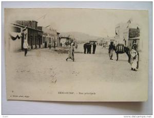 cpa, très belle vue animée, Béni Ounif, rue principale