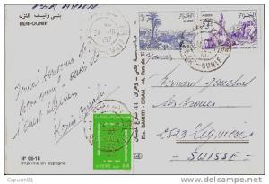 Algérie - Carte Postale pour Lignières (Suisse) - Beni Ounif 24-10-1987