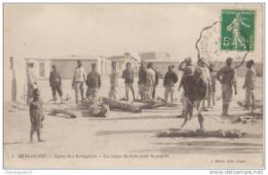 CPA ALGERIE BENI OUNIF Camp des Tirailleurs Sénégalais La Coupe du Bois Geiser N° 1 1913