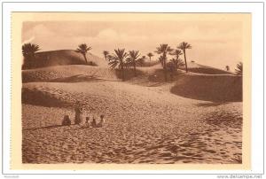 BENI OUNIF - ALGERIE - DUNES DE SABLE ENVAHISSANT LA PALMERAIE - PETITE ANIMATION