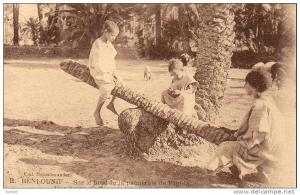 ALGERIE  BENI-OUNIF Sur le Bord de la Palmeraie de Zaghla. Une Balançoire Improvisée.