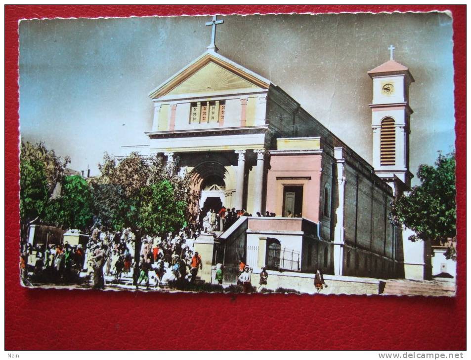 ALGERIE - SOUK - AHRAS ( BÔNE ) - L'EGLISE - CPSM -
