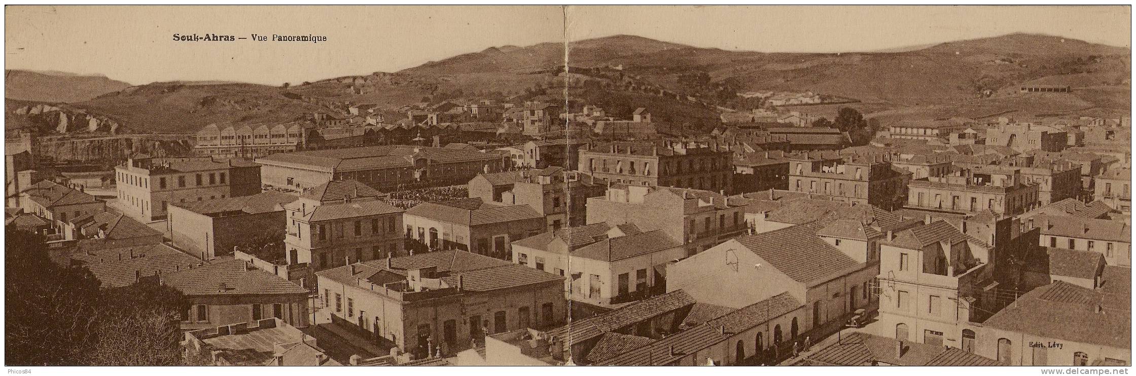 ALGERIE  SOUK AHRAS  vue panoramique (carte double) ................ D32