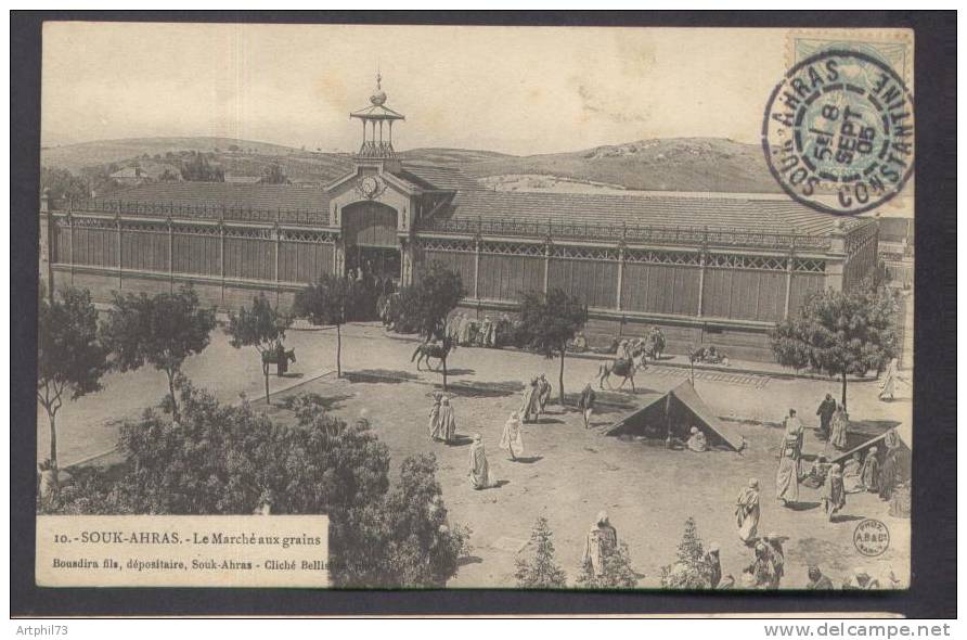 47127 - France  111 cad type  A SOUK AHRAS CONSTANTINE sept 1905 s/CP en rapport TTB