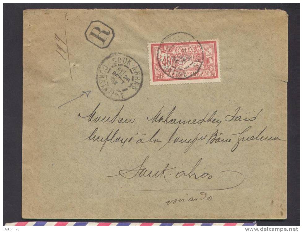 46485 - franchise + FRANCE  1 TP cad type A SOUK AHRAS CONSTANTINE sept 1904 REC TTB