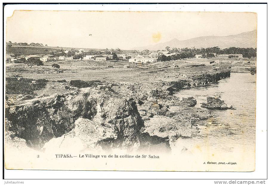 TIPAZA ALGERIE LE VILLAGE VUE DE LA COLLINE DE ST SALSA