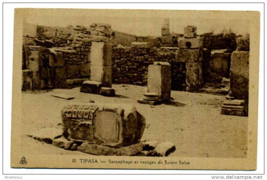 CPA / ALGERIE / TIPASA TIPAZA  / SARCOPHAGE ET VESTIGES DE SAINTE SALSA