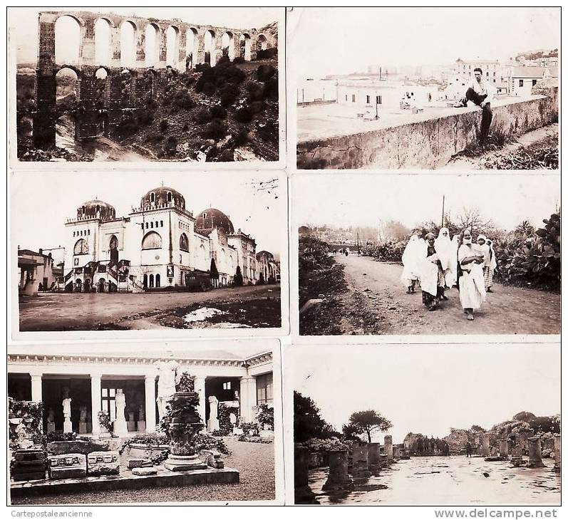 Algerie Bel ensemble de 6 PHOTOGRAPHIES 1930s CHERCHELL et environs Aqueduc Palais Type commune wilaya Tipaza Algeria