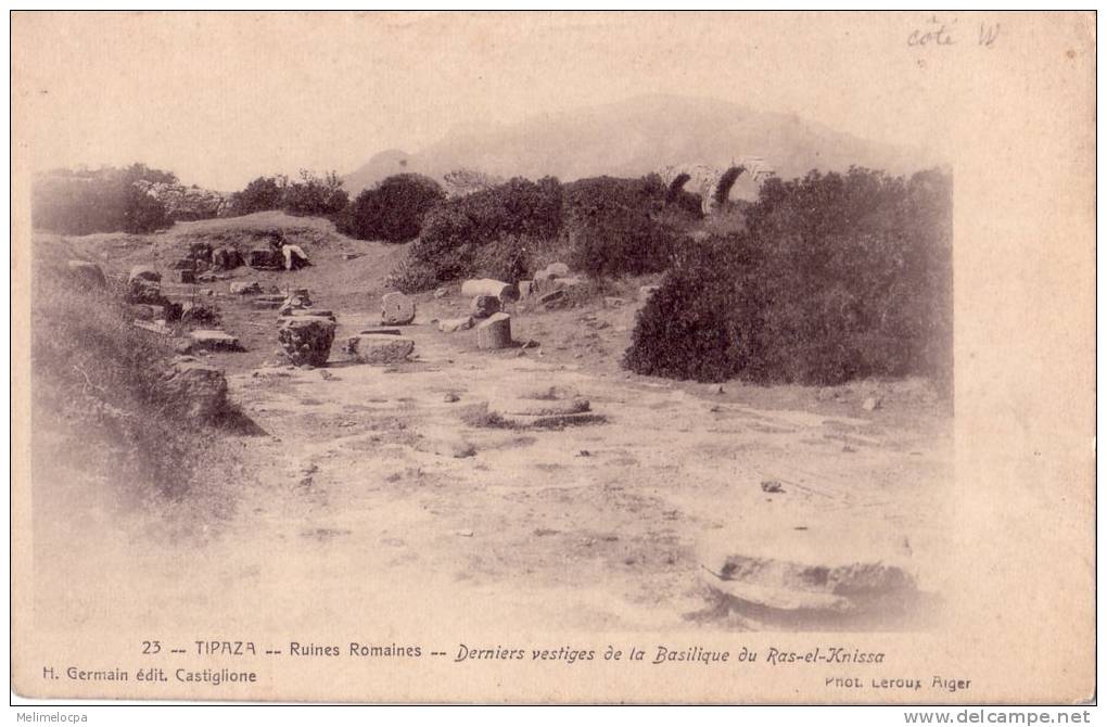 CPA carte postale ancienne AFRIQUE ALGERIE PRECURSEUR TIPAZA ruines romaines basilique