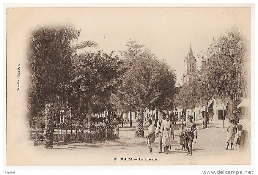 cpa Algerie Coléa Koléa environs de Tipaza Le Square belle animation Beau plan