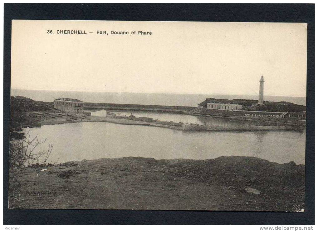 CPA - ALGERIE - CHERCHELL - Port, Douane et Phare N°36 - Environs de Tipasa/Tipaza
