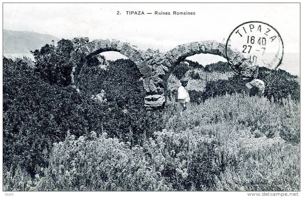 lot 2 CPA - Tipaza (Algérie) - Ruines Romaines   +  Sarcophage Romain