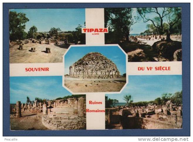 CP CIRCULEE TIPAZA ALGERIE - SOUVENIR DU VIe SIECLE - RUINES ROMAINES