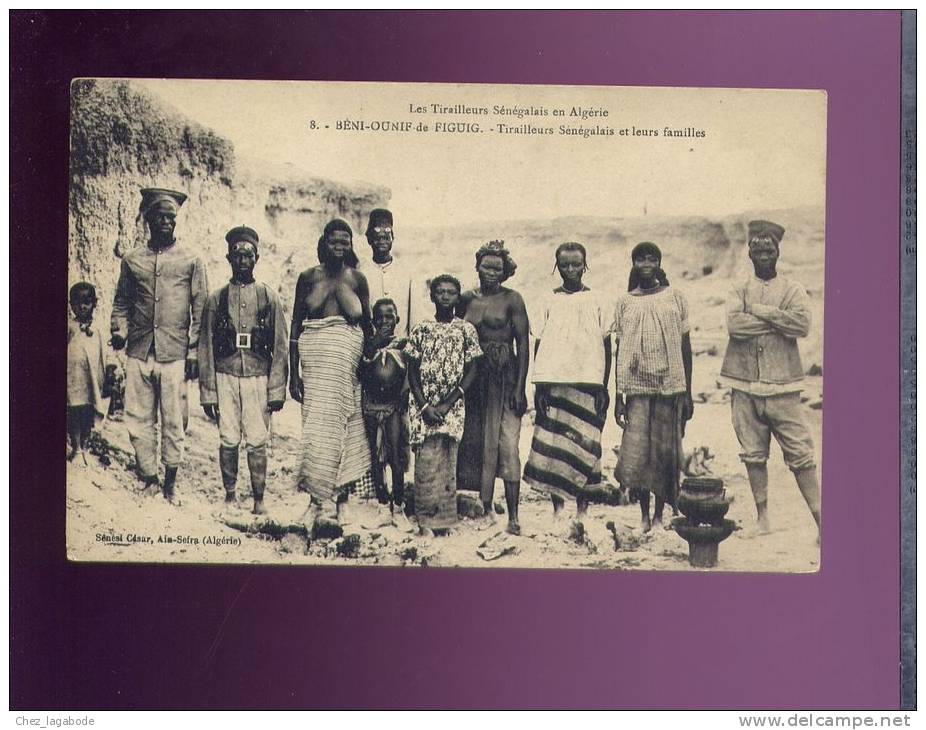CPA (Milit.) Tirailleurs sénégalais en Algérie  -  Béni-Ounif de Figuig - Tirailleurs sénégalais et leurs familles