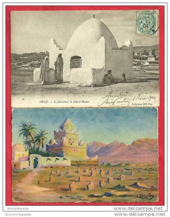 CPA N° 2345 / LOT DE 2 CARTES D' ORAN - MARABOUT DE SIDI-EL-BACHIR + MARABOUT A BENI OUNIF