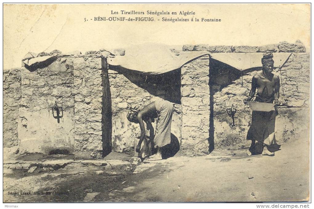 Les Tirailleurs sénégalais en Algérie  Béni ounif de Figuig  Sénégalaises à la fontaine