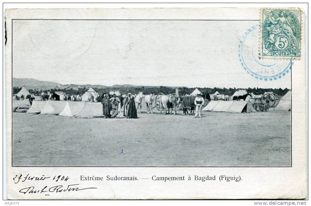 60677 - 111 cad bleu type FB84 BENI OUNIF SUD ORANAIS 1904 s/cP en rapport pour la France TB