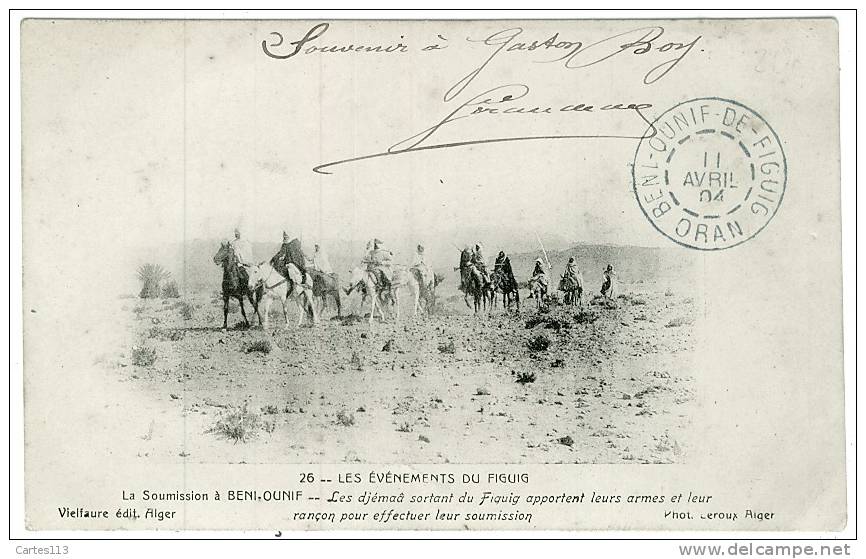- T7596CPA - ALGERIE - EVENEMENTS DE FIGUIG - La soumission à BENI OUNIF - Les DJEMAA sortent de FIGUIG - Très bon état