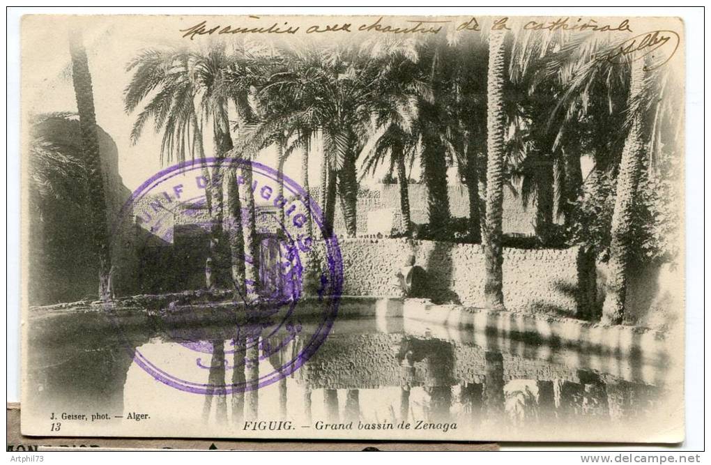 59175 - grand cachet BENI OUNIF DE FIGUIG s/CP 1908 TB