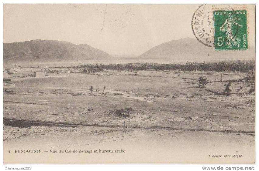 CPA ALGERIE BENI OUNIF Vue du Col de Zenaga et Bureau Arabe 1913