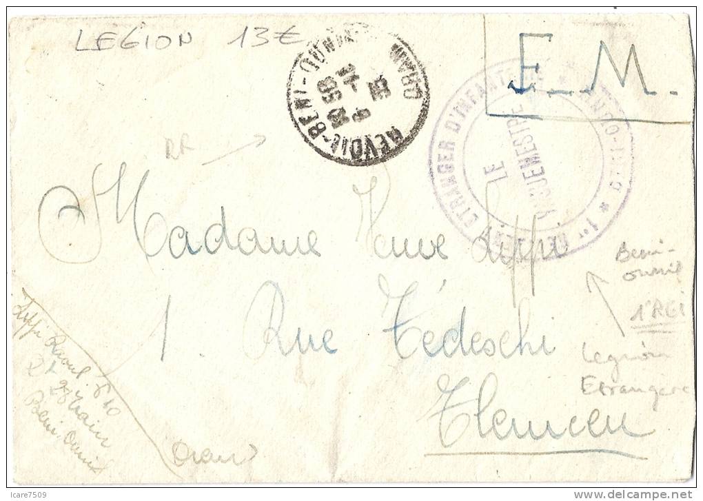 Légion ? - F.M. - 1er RégimentEtranger d'Infanterie, Beni Ounif + cachet