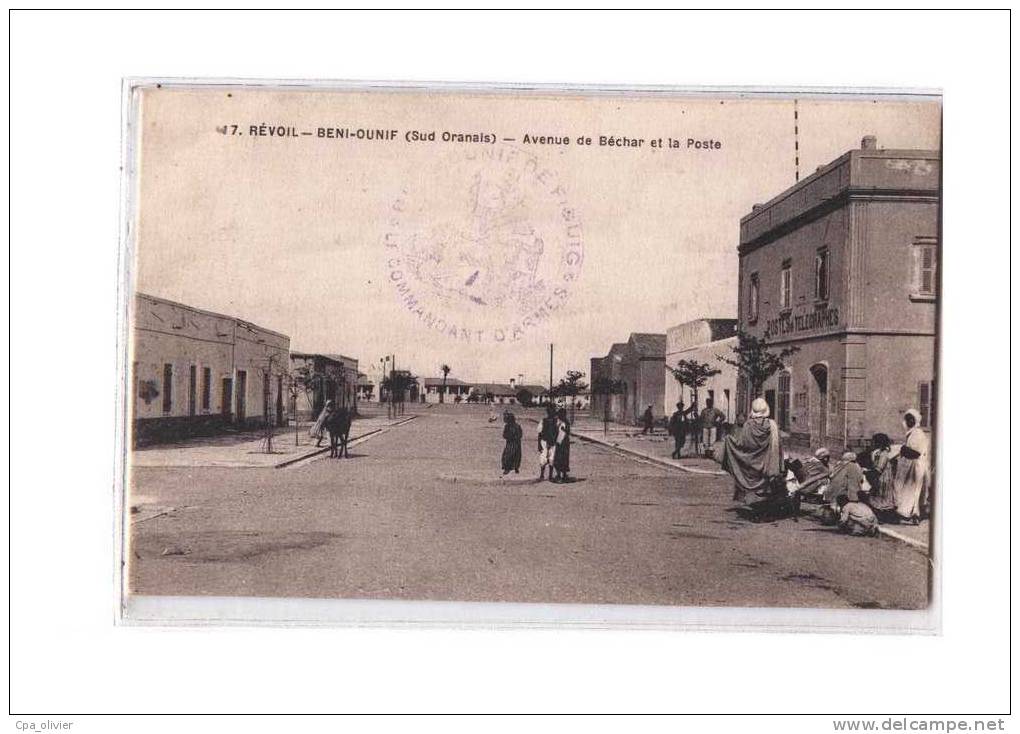 ALGERIE Revoil Beni Ounif, Avenue de Béchar, Poste, Cachet Militaire Beni Ounif de Figuig, ed Maréchal 17, 1915