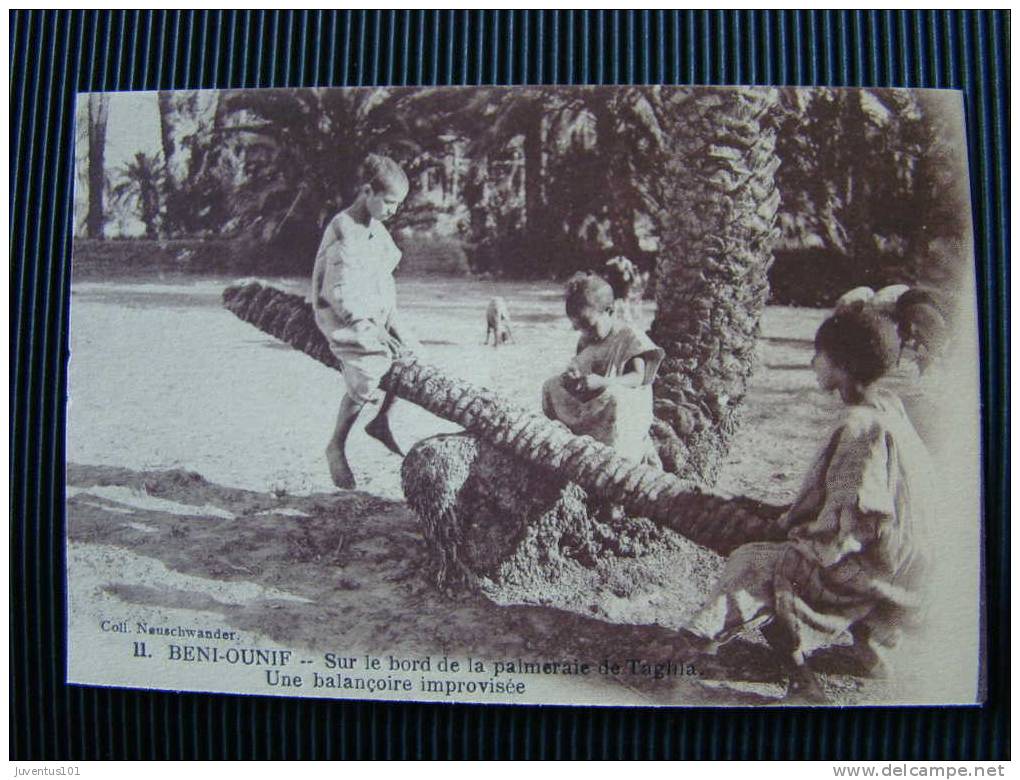 CPA MAROC-Beni Ounif-Une balançoire improvisée   L707