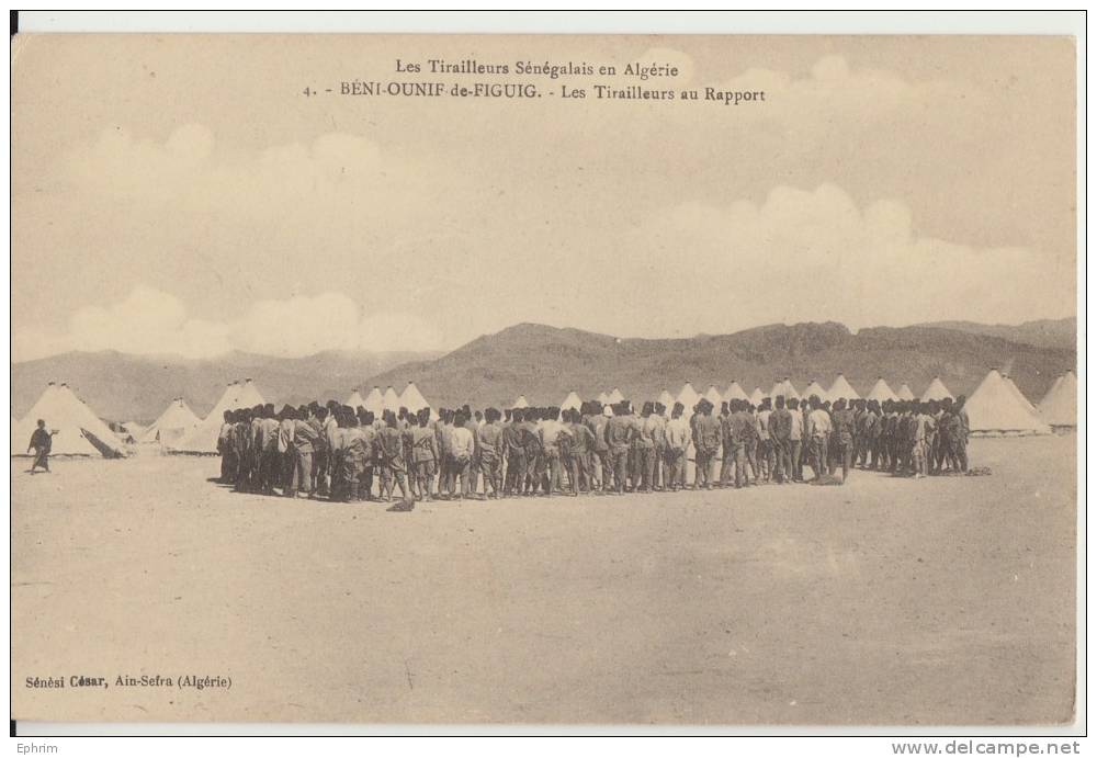 Béni-Ounif-de-Figuig - Les Tirailleurs au Rapport - Tirailleurs Sénégalais en Algérie