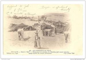 LES EVENEMENTS DU FIGUIG / BENI-OUNIF/ CAMPEMENT DE NOMADES VENANT CHERCHER REFUGE AUPRES DES TROUPES FRANCAISES