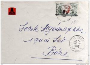 ALGERIE  LE KHROUB  Republique française barré et surcharge EA renversée  28/10/62