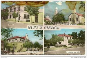34 - BONJOUR DE BERROUAGHIA ( 4 VUES ) LA POSTE - LA MAIRIE ET LE CINEMA - LE MONUMENT AUX MORTS ...