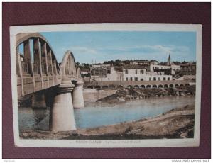 CPA ALGERIE EL HARRACH ex MAISON CARREE Le pont et Oued Harrach PUB PEUGEOT RARE !