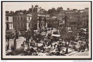 CPSM MAISON CARREE PLACE DE LA REPUBLIQUE ET MAIRIE ALGERIE El-Harrach animée marché
