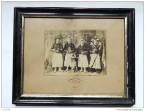 PHOTOGRAPHIE - MILITARIA - ZOUAVES - ARMEE D'AFRIQUE CAMP D'HUSSEIN DEY - TIR DE COMBAT - VIVE LA CLASSE 1889